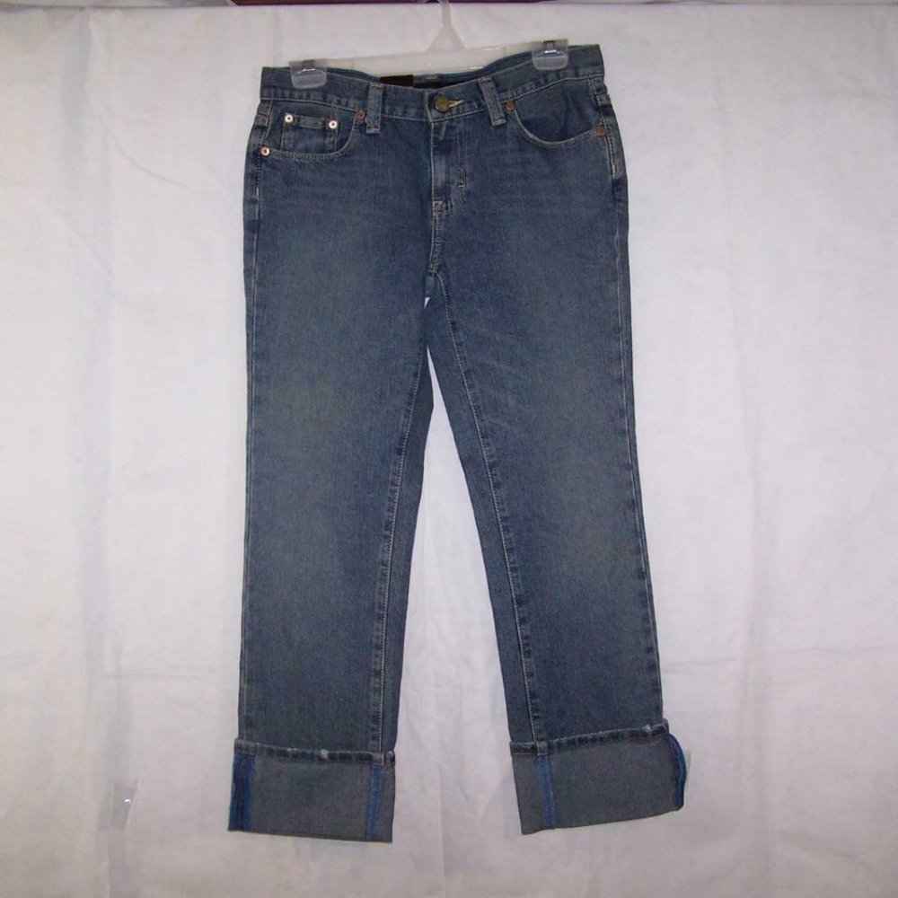 Calvin Klein Jeans 4 Cuffed Blue Denim Crop Capri